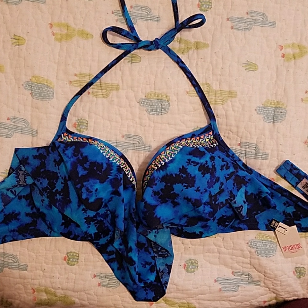 Victoria's secret pink Blue tribal tie dye bikini